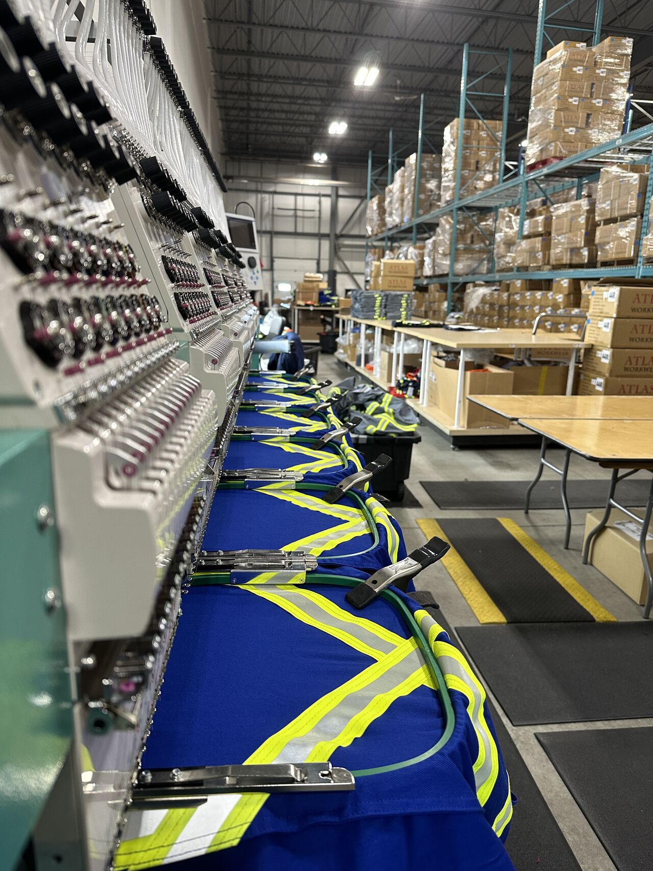 atlas workwear warehouse embroidery station