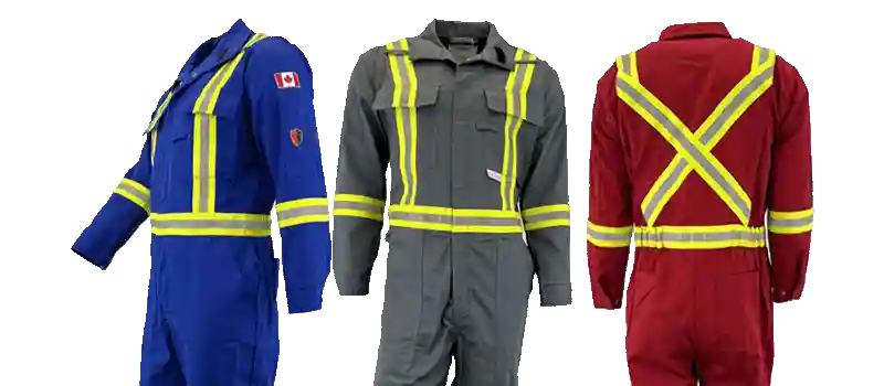 atlas coveralls in blue grey and red